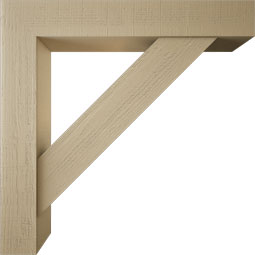 Ekena Millwork - BKTUR0756X46X46TRA05RCPR - Timberthane Faux Wood Traditional Style Bracket w/ Offset Brace, Block Ends, 7 1/2"W x 46"D x 46"H, Primed Tan