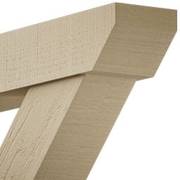 Ekena Millwork - BKTUROTRA22 - Timberthane Rough Cedar Faux Wood Traditional Slat Bracket w/ Offset Brace