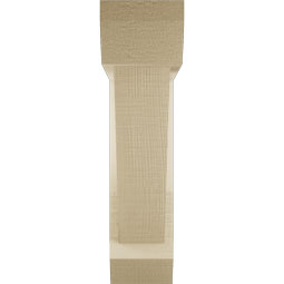 Ekena Millwork - BKTUR0352X14X14TRA06RCPR - Timberthane Faux Wood Traditional Style Bracket w/ Offset Brace, Slat Ends, 3 1/2"W x 14"D x 14"H, Primed Tan