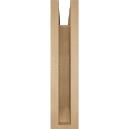 Ekena Millwork - BKTUR0352X16X16TRA06RCPR - Timberthane Faux Wood Traditional Style Bracket w/ Offset Brace, Slat Ends, 3 1/2"W x 16"D x 16"H, Primed Tan