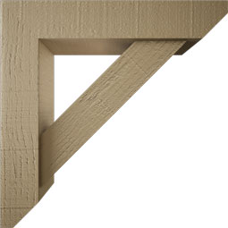 Ekena Millwork - BKTUROTRA22 - Timberthane Rough Cedar Faux Wood Traditional Slat Bracket w/ Offset Brace