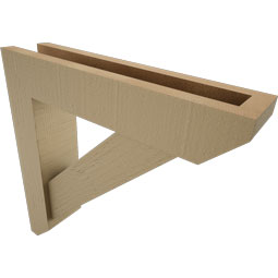 Ekena Millwork - BKTUROTRA22 - Timberthane Rough Cedar Faux Wood Traditional Slat Bracket w/ Offset Brace