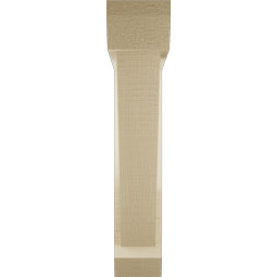 Ekena Millwork - BKTUR0352X18X18TRA06RCPR - Timberthane Faux Wood Traditional Style Bracket w/ Offset Brace, Slat Ends, 3 1/2"W x 18"D x 18"H, Primed Tan