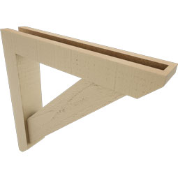 Ekena Millwork - BKTUR0352X20X20TRA06RCPR - Timberthane Faux Wood Traditional Style Bracket w/ Offset Brace, Slat Ends, 3 1/2"W x 20"D x 20"H, Primed Tan