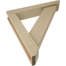 Ekena Millwork - BKTUR0352X22X22TRA06RCPR - Timberthane Faux Wood Traditional Style Bracket w/ Offset Brace, Slat Ends, 3 1/2"W x 22"D x 22"H, Primed Tan