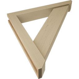 Ekena Millwork - BKTUR0352X26X26TRA06RCPR - Timberthane Faux Wood Traditional Style Bracket w/ Offset Brace, Slat Ends, 3 1/2"W x 26"D x 26"H, Primed Tan