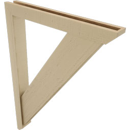 Ekena Millwork - BKTUR0352X28X40TRA06RCPR - Timberthane Faux Wood Traditional Style Bracket w/ Offset Brace, Slat Ends, 3 1/2"W x 28"D x 40"H, Primed Tan