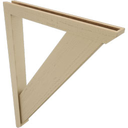 Ekena Millwork - BKTUR0352X30X42TRA06RCPR - Timberthane Faux Wood Traditional Style Bracket w/ Offset Brace, Slat Ends, 3 1/2"W x 30"D x 42"H, Primed Tan