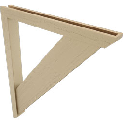 Ekena Millwork - BKTUR0352X32X40TRA06RCPR - Timberthane Faux Wood Traditional Style Bracket w/ Offset Brace, Slat Ends, 3 1/2"W x 32"D x 40"H, Primed Tan