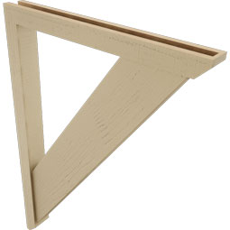 Ekena Millwork - BKTUR0352X32X44TRA06RCPR - Timberthane Faux Wood Traditional Style Bracket w/ Offset Brace, Slat Ends, 3 1/2"W x 32"D x 44"H, Primed Tan