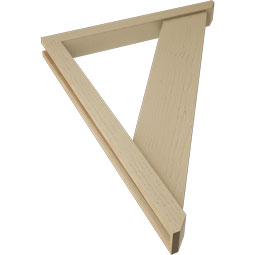 Ekena Millwork - BKTUR0352X32X44TRA06RCPR - Timberthane Faux Wood Traditional Style Bracket w/ Offset Brace, Slat Ends, 3 1/2"W x 32"D x 44"H, Primed Tan