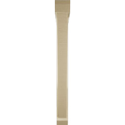 Ekena Millwork - BKTUR0352X34X34TRA06RCPR - Timberthane Faux Wood Traditional Style Bracket w/ Offset Brace, Slat Ends, 3 1/2"W x 34"D x 34"H, Primed Tan