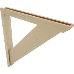 Ekena Millwork - BKTUR0352X34X38TRA06RCPR - Timberthane Faux Wood Traditional Style Bracket w/ Offset Brace, Slat Ends, 3 1/2"W x 34"D x 38"H, Primed Tan