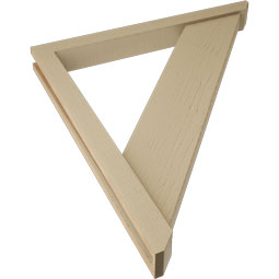 Ekena Millwork - BKTUR0352X34X38TRA06RCPR - Timberthane Faux Wood Traditional Style Bracket w/ Offset Brace, Slat Ends, 3 1/2"W x 34"D x 38"H, Primed Tan