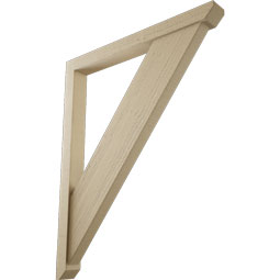Ekena Millwork - BKTUR0352X34X42TRA06RCPR - Timberthane Faux Wood Traditional Style Bracket w/ Offset Brace, Slat Ends, 3 1/2"W x 34"D x 42"H, Primed Tan