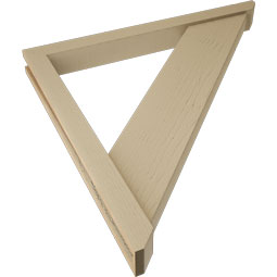 Ekena Millwork - BKTUR0352X36X36TRA06RCPR - Timberthane Faux Wood Traditional Style Bracket w/ Offset Brace, Slat Ends, 3 1/2"W x 36"D x 36"H, Primed Tan