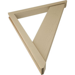 Ekena Millwork - BKTUR0352X36X40TRA06RCPR - Timberthane Faux Wood Traditional Style Bracket w/ Offset Brace, Slat Ends, 3 1/2"W x 36"D x 40"H, Primed Tan