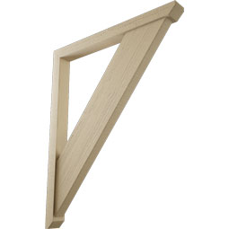 Ekena Millwork - BKTUR0352X36X44TRA06RCPR - Timberthane Faux Wood Traditional Style Bracket w/ Offset Brace, Slat Ends, 3 1/2"W x 36"D x 44"H, Primed Tan