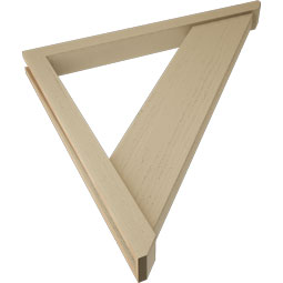 Ekena Millwork - BKTUR0352X38X38TRA06RCPR - Timberthane Faux Wood Traditional Style Bracket w/ Offset Brace, Slat Ends, 3 1/2"W x 38"D x 38"H, Primed Tan