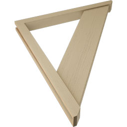 Ekena Millwork - BKTUR0352X38X44TRA06RCPR - Timberthane Faux Wood Traditional Style Bracket w/ Offset Brace, Slat Ends, 3 1/2"W x 38"D x 44"H, Primed Tan