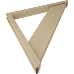 Ekena Millwork - BKTUR0352X40X40TRA06RCPR - Timberthane Faux Wood Traditional Style Bracket w/ Offset Brace, Slat Ends, 3 1/2"W x 40"D x 40"H, Primed Tan