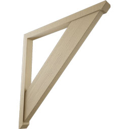 Ekena Millwork - BKTUR0352X42X42TRA06RCPR - Timberthane Faux Wood Traditional Style Bracket w/ Offset Brace, Slat Ends, 3 1/2"W x 42"D x 42"H, Primed Tan