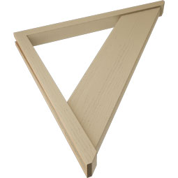 Ekena Millwork - BKTUR0352X44X44TRA06RCPR - Timberthane Faux Wood Traditional Style Bracket w/ Offset Brace, Slat Ends, 3 1/2"W x 44"D x 44"H, Primed Tan