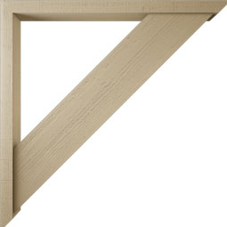 Ekena Millwork - BKTUR0352X46X46TRA06RCPR - Timberthane Faux Wood Traditional Style Bracket w/ Offset Brace, Slat Ends, 3 1/2"W x 46"D x 46"H, Primed Tan
