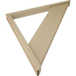 Ekena Millwork - BKTUR0352X48X48TRA06RCPR - Timberthane Faux Wood Traditional Style Bracket w/ Offset Brace, Slat Ends, 3 1/2"W x 48"D x 48"H, Primed Tan