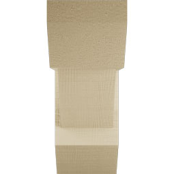 Ekena Millwork - BKTUR0554X14X14TRA06RCPR - Timberthane Faux Wood Traditional Style Bracket w/ Offset Brace, Slat Ends, 5 1/2"W x 14"D x 14"H, Primed Tan