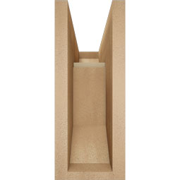 Ekena Millwork - BKTUR0554X14X14TRA06RCPR - Timberthane Faux Wood Traditional Style Bracket w/ Offset Brace, Slat Ends, 5 1/2"W x 14"D x 14"H, Primed Tan
