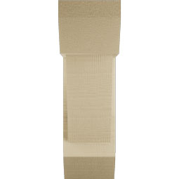 Ekena Millwork - BKTUR0554X14X18TRA06RCPR - Timberthane Faux Wood Traditional Style Bracket w/ Offset Brace, Slat Ends, 5 1/2"W x 14"D x 18"H, Primed Tan