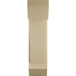 Ekena Millwork - BKTUR0554X14X22TRA06RCPR - Timberthane Faux Wood Traditional Style Bracket w/ Offset Brace, Slat Ends, 5 1/2"W x 14"D x 22"H, Primed Tan