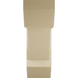 Ekena Millwork - BKTUR0554X16X16TRA06RCPR - Timberthane Faux Wood Traditional Style Bracket w/ Offset Brace, Slat Ends, 5 1/2"W x 16"D x 16"H, Primed Tan