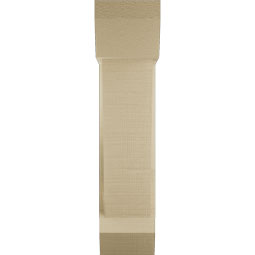 Ekena Millwork - BKTUR0554X16X24TRA06RCPR - Timberthane Faux Wood Traditional Style Bracket w/ Offset Brace, Slat Ends, 5 1/2"W x 16"D x 24"H, Primed Tan