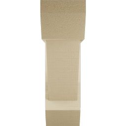 Ekena Millwork - BKTUR0554X18X18TRA06RCPR - Timberthane Faux Wood Traditional Style Bracket w/ Offset Brace, Slat Ends, 5 1/2"W x 18"D x 18"H, Primed Tan