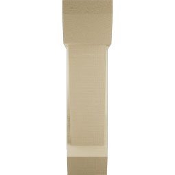 Ekena Millwork - BKTUR0554X18X22TRA06RCPR - Timberthane Faux Wood Traditional Style Bracket w/ Offset Brace, Slat Ends, 5 1/2"W x 18"D x 22"H, Primed Tan