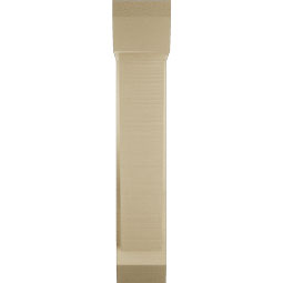 Ekena Millwork - BKTUR0554X18X30TRA06RCPR - Timberthane Faux Wood Traditional Style Bracket w/ Offset Brace, Slat Ends, 5 1/2"W x 18"D x 30"H, Primed Tan