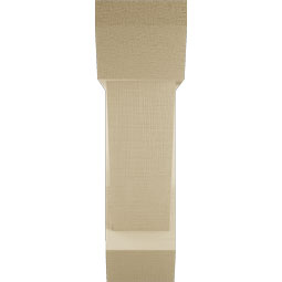 Ekena Millwork - BKTUR0554X20X20TRA06RCPR - Timberthane Faux Wood Traditional Style Bracket w/ Offset Brace, Slat Ends, 5 1/2"W x 20"D x 20"H, Primed Tan