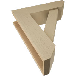 Ekena Millwork - BKTUR0554X20X24TRA06RCPR - Timberthane Faux Wood Traditional Style Bracket w/ Offset Brace, Slat Ends, 5 1/2"W x 20"D x 24"H, Primed Tan
