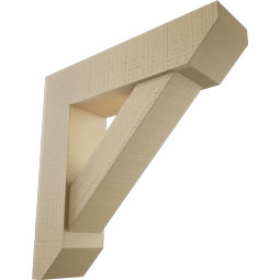 Ekena Millwork - BKTUR0554X22X22TRA06RCPR - Timberthane Faux Wood Traditional Style Bracket w/ Offset Brace, Slat Ends, 5 1/2"W x 22"D x 22"H, Primed Tan