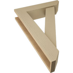 Ekena Millwork - BKTUR0554X24X36TRA06RCPR - Timberthane Faux Wood Traditional Style Bracket w/ Offset Brace, Slat Ends, 5 1/2"W x 24"D x 36"H, Primed Tan