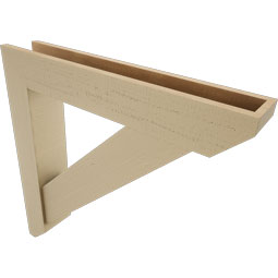 Ekena Millwork - BKTUR0554X32X32TRA06RCPR - Timberthane Faux Wood Traditional Style Bracket w/ Offset Brace, Slat Ends, 5 1/2"W x 32"D x 32"H, Primed Tan