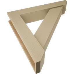 Ekena Millwork - BKTUR0554X32X32TRA06RCPR - Timberthane Faux Wood Traditional Style Bracket w/ Offset Brace, Slat Ends, 5 1/2"W x 32"D x 32"H, Primed Tan