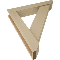 Ekena Millwork - BKTUR0554X34X38TRA06RCPR - Timberthane Faux Wood Traditional Style Bracket w/ Offset Brace, Slat Ends, 5 1/2"W x 34"D x 38"H, Primed Tan