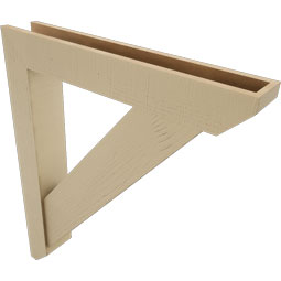 Ekena Millwork - BKTUR0554X34X40TRA06RCPR - Timberthane Faux Wood Traditional Style Bracket w/ Offset Brace, Slat Ends, 5 1/2"W x 34"D x 40"H, Primed Tan