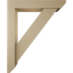 Ekena Millwork - BKTUR0554X34X42TRA06RCPR - Timberthane Faux Wood Traditional Style Bracket w/ Offset Brace, Slat Ends, 5 1/2"W x 34"D x 42"H, Primed Tan