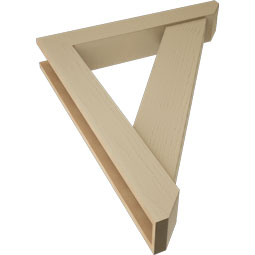 Ekena Millwork - BKTUR0554X34X42TRA06RCPR - Timberthane Faux Wood Traditional Style Bracket w/ Offset Brace, Slat Ends, 5 1/2"W x 34"D x 42"H, Primed Tan