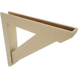 Ekena Millwork - BKTUR0554X36X36TRA06RCPR - Timberthane Faux Wood Traditional Style Bracket w/ Offset Brace, Slat Ends, 5 1/2"W x 36"D x 36"H, Primed Tan