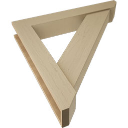 Ekena Millwork - BKTUR0554X36X36TRA06RCPR - Timberthane Faux Wood Traditional Style Bracket w/ Offset Brace, Slat Ends, 5 1/2"W x 36"D x 36"H, Primed Tan